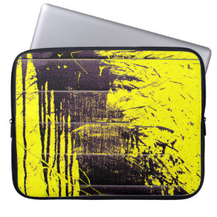 Housse Pour Ordinateur Portable Peinture abstraite noire goutte sur un oeil brilla