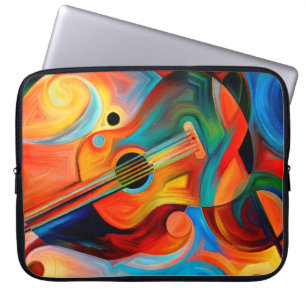 Housse Pour Ordinateur Portable Peinture Abstraite sur le thème de la musique et d