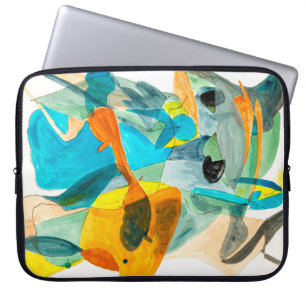 Housse Pour Ordinateur Portable  Peinture abstraite sur papier aux couleurs vives,