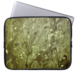 Housse Pour Ordinateur Portable Peinture abstraite verte