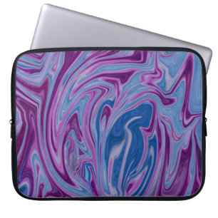 Housse Pour Ordinateur Portable Peinture abstraite violette et bleue