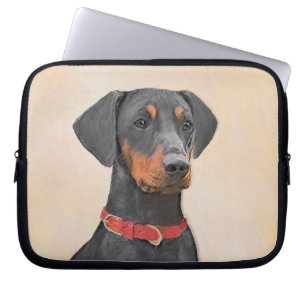 Housse Pour Ordinateur Portable Peinture allemande Pinscher peinture art animal or
