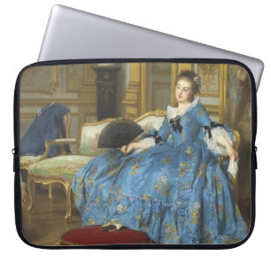 Housse Pour Ordinateur Portable Peinture classique vintage de Sassy Girl avec vent