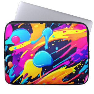 Housse Pour Ordinateur Portable Peinture de Neon Splatter