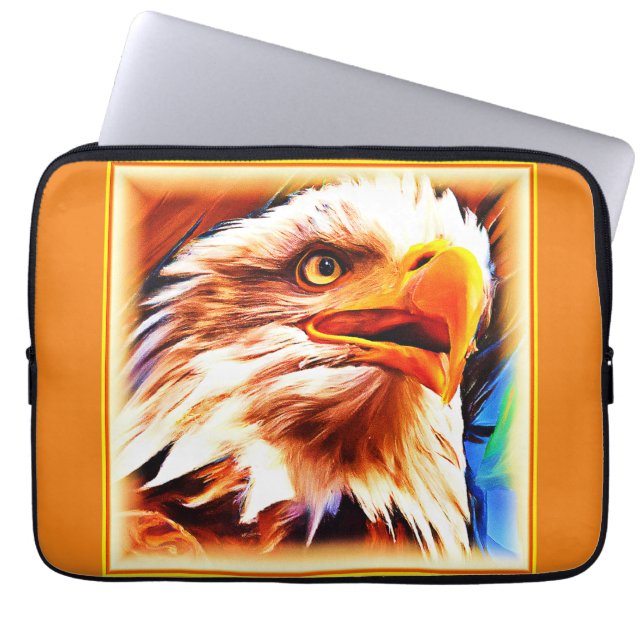 Housse Pour Ordinateur Portable Peinture d'un Visage d'Aigles Étonnant. Commandez  (Devant)