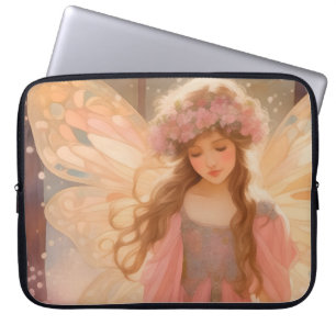 Housse Pour Ordinateur Portable Peinture Imaginaire Fée Rose Cute