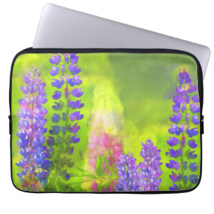 Housse Pour Ordinateur Portable Peinture Lupine - Art Fleur Original