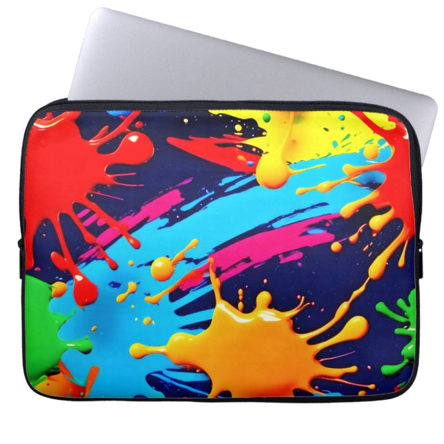 Housse Pour Ordinateur Portable Peinture néon vivante dans l'expression fluide (Devant)