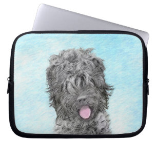 Housse Pour Ordinateur Portable Peinture russe Terrier noir - Chien original migno