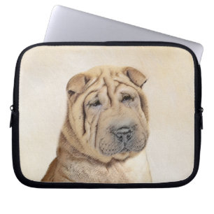 Housse Pour Ordinateur Portable Peinture Shar Pei - Cute Original Chien Art