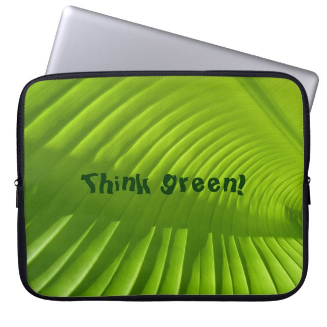 Housse Pour Ordinateur Portable pensez vert ! (Devant)