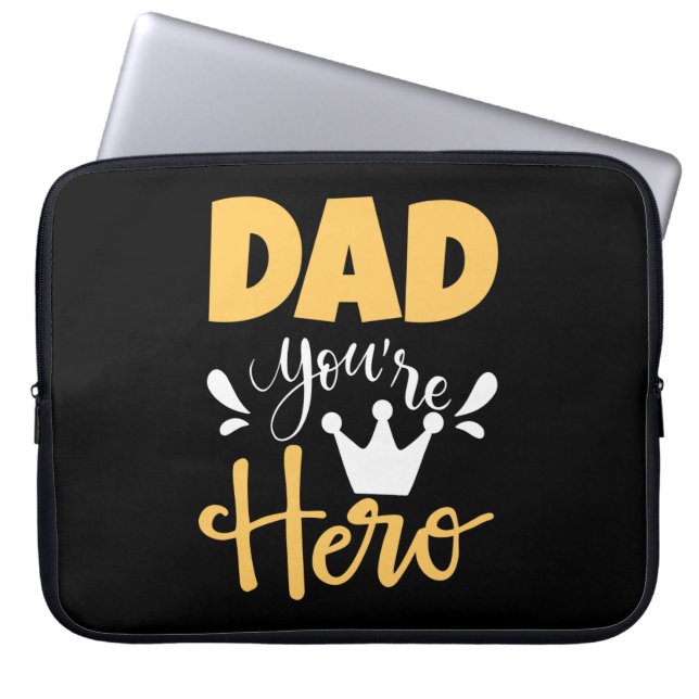Housse Pour Ordinateur Portable Père Cadeau Papa Tu Es Héros (Devant)
