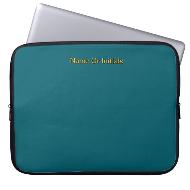 Housse Pour Ordinateur Portable Personalize With Name Initials Teal     (Devant)