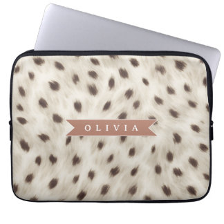 Housse Pour Ordinateur Portable Personalized Chic Neutral Leopard Animal Print