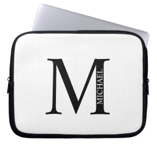 Housse Pour Ordinateur Portable Personalized Monogram and Name Laptop Sleeve