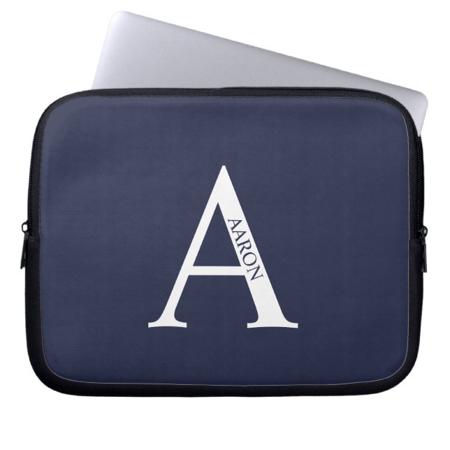 Housse Pour Ordinateur Portable Personalized Monogram and Name Laptop Sleeve (Devant)