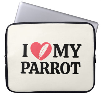 Housse Pour Ordinateur Portable Personalized Parrot Love Minimal Typography White