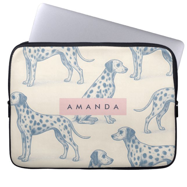 Housse Pour Ordinateur Portable Personalized Whimsical Charming Dalmatian Pattern (Devant)
