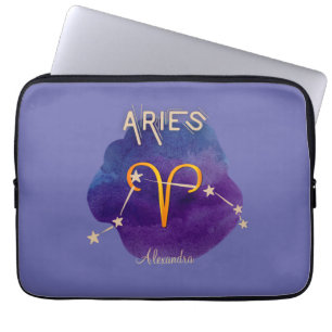 Housse Pour Ordinateur Portable Personalized Zodiac Sign Aries Constellation
