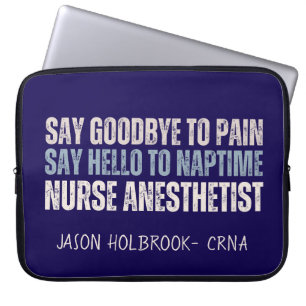 Housse Pour Ordinateur Portable Personnalisé Funny CRNA Nurse Anesthetist Grad Cad