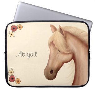 Housse Pour Ordinateur Portable Personnalisé Pretty Palomino Pony n Flowers Horse
