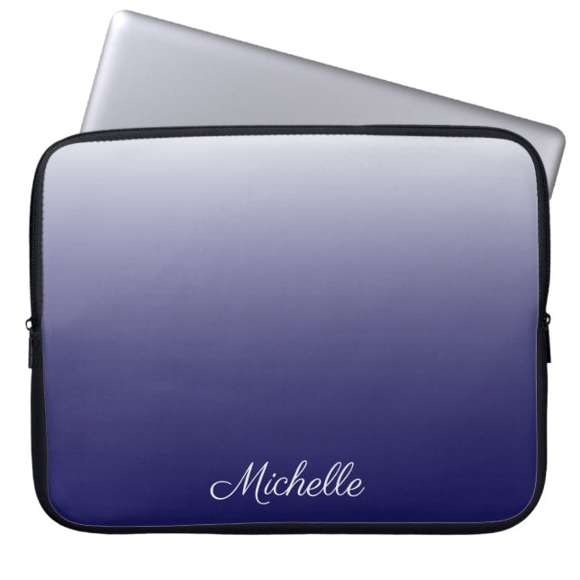 Housse Pour Ordinateur Portable Personnalized gradient ombre navy blue (Devant)