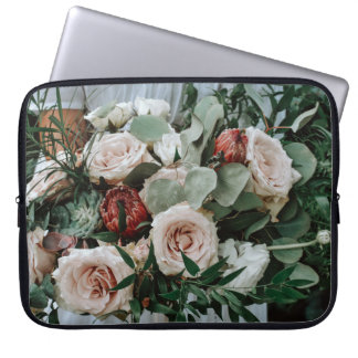 HOUSSE POUR ORDINATEUR PORTABLE PERSONNE TITULAIRE DE BOUQUET DE FLEURS ROSES ET R