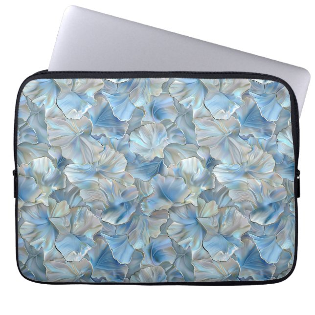 Housse Pour Ordinateur Portable Pétale bleu Iridescente Motif (Devant)