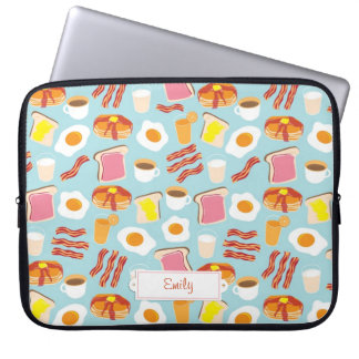 Housse Pour Ordinateur Portable Petit déjeuner amusant Illustrations alimentaires 