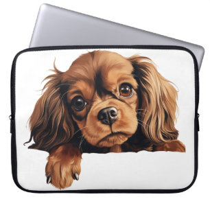 HOUSSE POUR ORDINATEUR PORTABLE PETIT JOUET ROUGE ANGLAIS ESPAGNOL PUPPY CHIEN