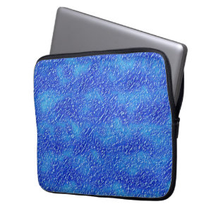 Housse Pour Ordinateur Portable Petite texture des rainures sur le bleu taché à te