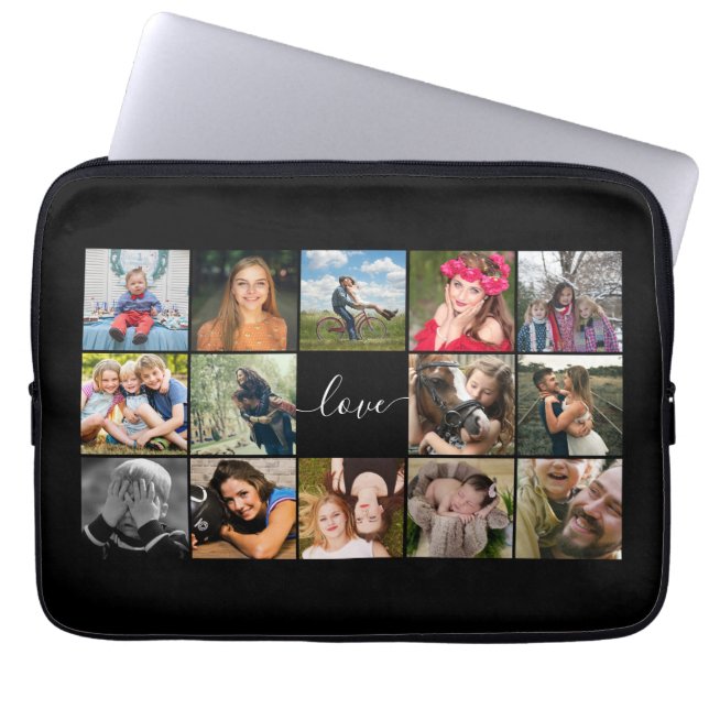 Housse Pour Ordinateur Portable Photo Collage Love Script (Devant)