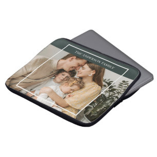 Housse Pour Ordinateur Portable Photo de famille personnalisée Nom de famille pe