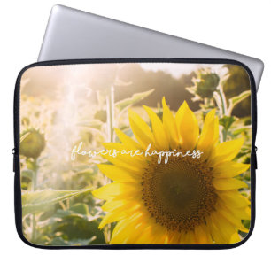Housse Pour Ordinateur Portable Photo de tournesol réel Champ Fleurs sont bonheur