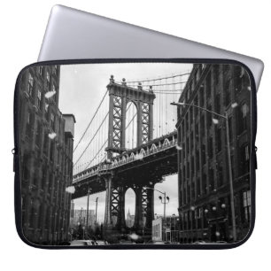 HOUSSE POUR ORDINATEUR PORTABLE PHOTOGRAPHIE À L'ÉCHELLE GRAYSQUE DU PONT BROOKLYN