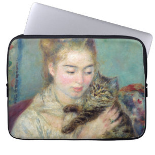Housse Pour Ordinateur Portable Pierre-Auguste Renoir - Femme avec chat