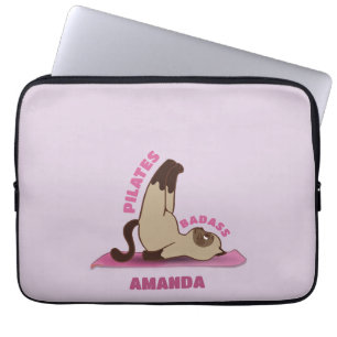 Housse Pour Ordinateur Portable Pilates Badass Workass Kitty Cat Portable