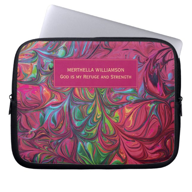 Housse Pour Ordinateur Portable PINK Abstrait Écriture chrétienne personnalisée (Devant)