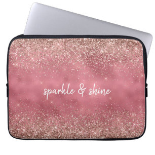 Housse Pour Ordinateur Portable Pink Glam Glitzy parties scintillant personnalisée