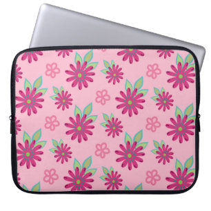 Housse Pour Ordinateur Portable Pink marguerite florale sans couture patternart, b