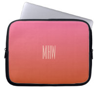 Pink Orange Gradient personnalisé monogramme poche