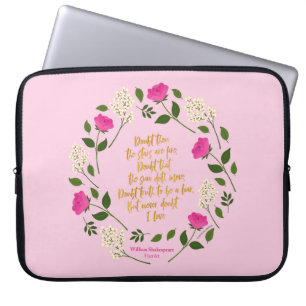 Housse Pour Ordinateur Portable Pink Purple Floral William Shakespeare Never Doubt