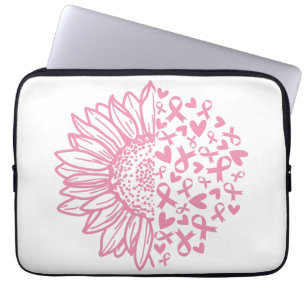 Housse Pour Ordinateur Portable Pink Ribbon Breast Cancer Awareness Sunflower