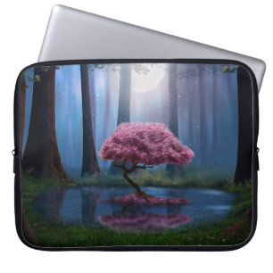 Housse Pour Ordinateur Portable Pink Tree Pond Forest Photomanipulation