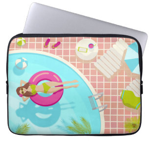 Housse Pour Ordinateur Portable Piscine fille en bikini plage d'été