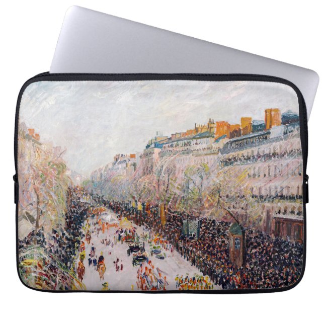 Housse Pour Ordinateur Portable Pissarro - Montmartre, Mardi Gras sur le boulevard (Devant)