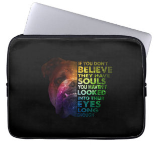 Housse Pour Ordinateur Portable Pitbull regarda Dans Leurs Yeux Assez Longs Chiens