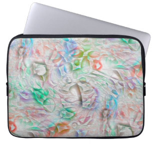 Housse Pour Ordinateur Portable Pixels rayés dans une texture colorée sur blanc ca