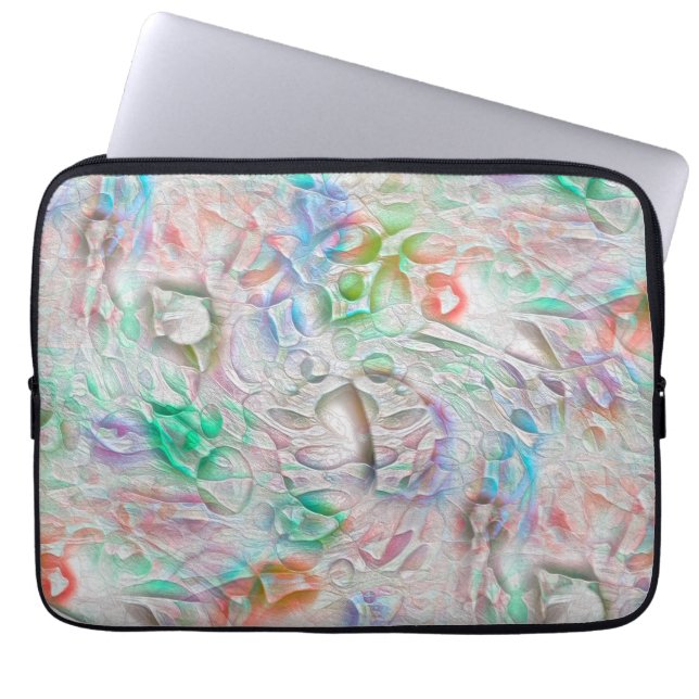 Housse Pour Ordinateur Portable Pixels rayés dans une texture colorée sur blanc ca (Devant)