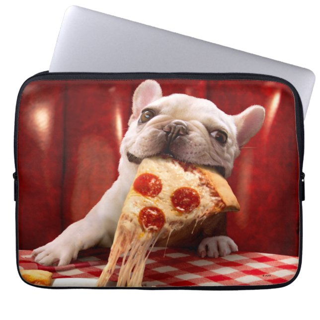 Housse Pour Ordinateur Portable Pizza Slice mangeur de chien (Devant)